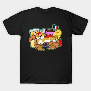 French Breakfast Corgi T-Shirt